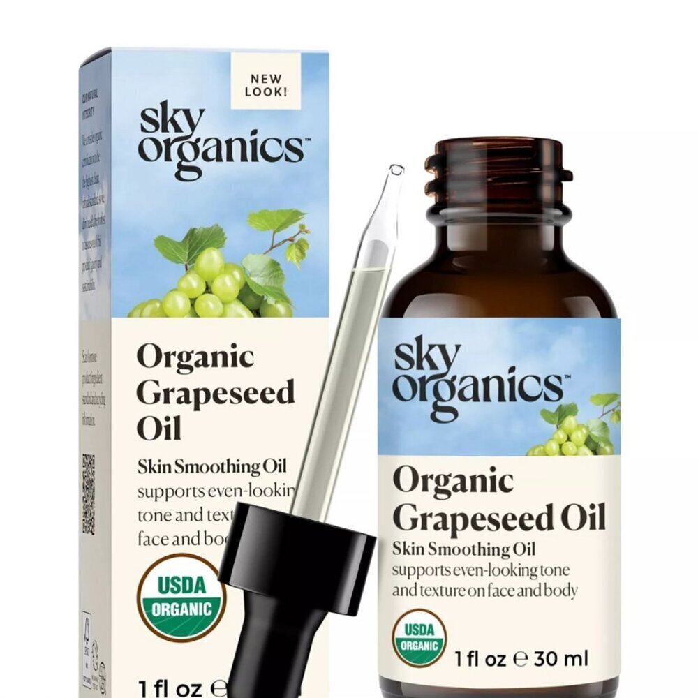 Sky Organics Organic Grapeseed Oil Skin Smoothing Oil for Face and Body NEW